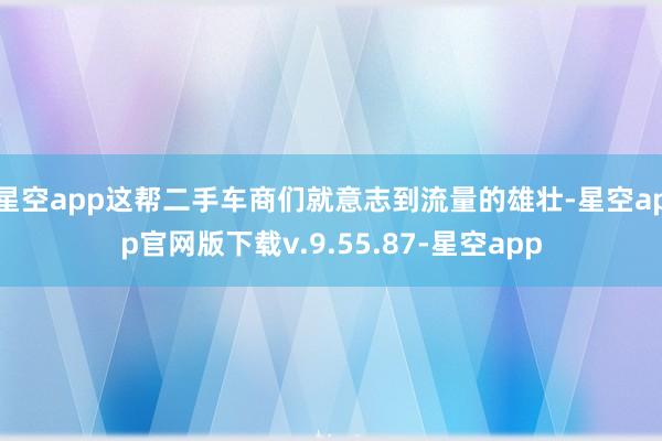 星空app这帮二手车商们就意志到流量的雄壮-星空app官网版下载v.9.55.87-星空app