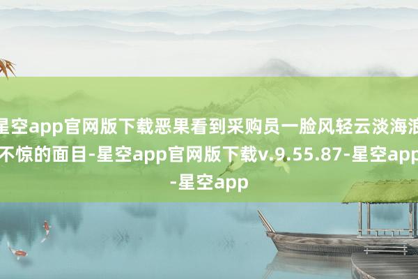 星空app官网版下载恶果看到采购员一脸风轻云淡海浪不惊的面目-星空app官网版下载v.9.55.87-星空app