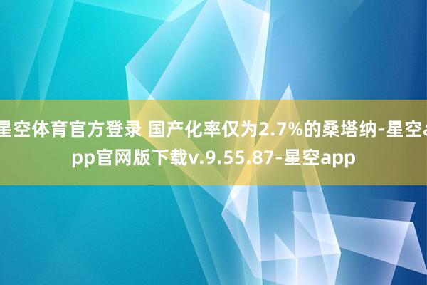 星空体育官方登录 国产化率仅为2.7%的桑塔纳-星空app官网版下载v.9.55.87-星空app